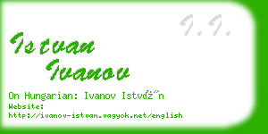 istvan ivanov business card